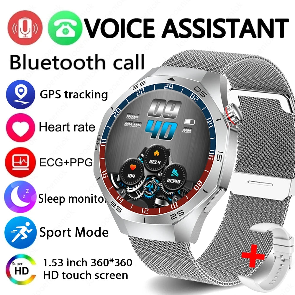 2025 NEW Watch GT5 PRO Smartwatch GPS Motion Trajectory HD Screen Bluetooth Call NFC Men Smart Watch Outdoor Sport Watches Men