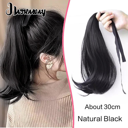 14 Inch Wavy Long Curly Hair Strap-type Pear Flower Curly Wig Ponytail Female Synthetic Fluffy Natural Shopping Commuting Wear