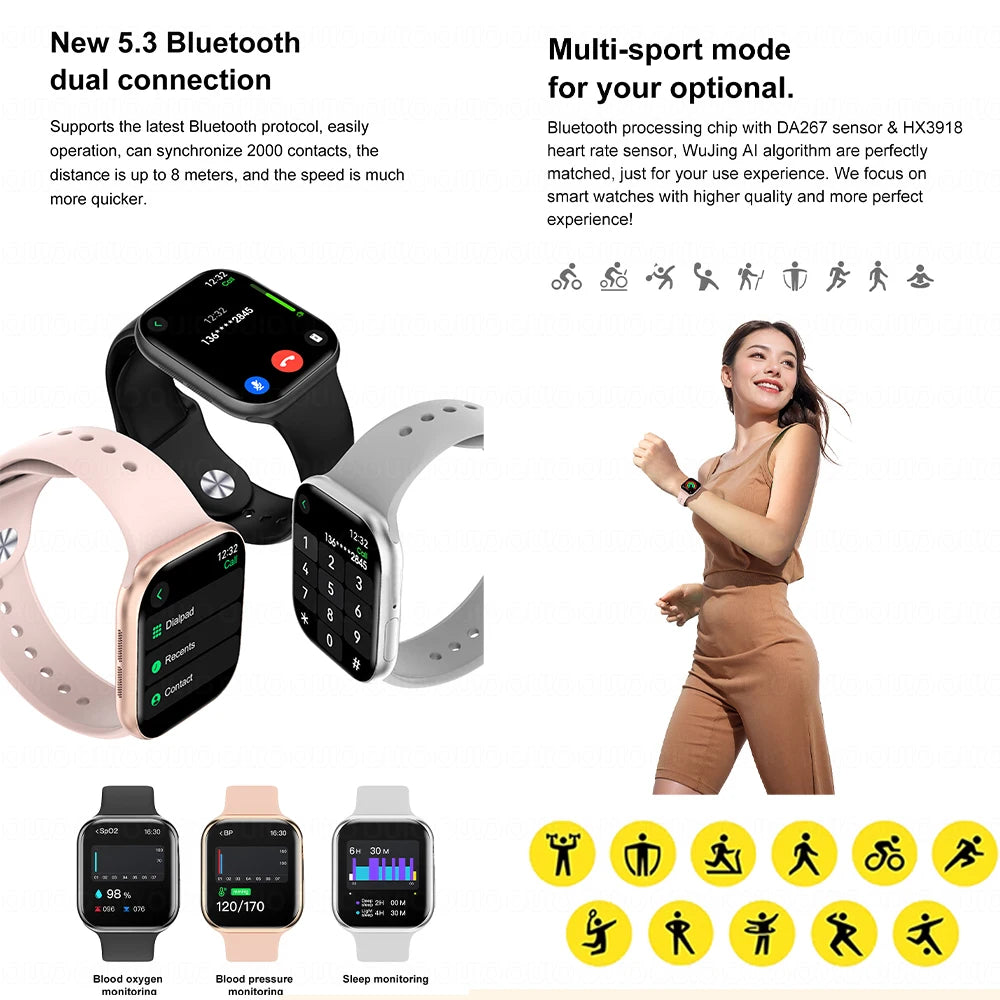 2025 For IOS GPS NFC Watch 10 Smart Watch Men HD AMOLED Memory Music 3D Surround Bluetooth Call Waterproof Smartwatch Woman