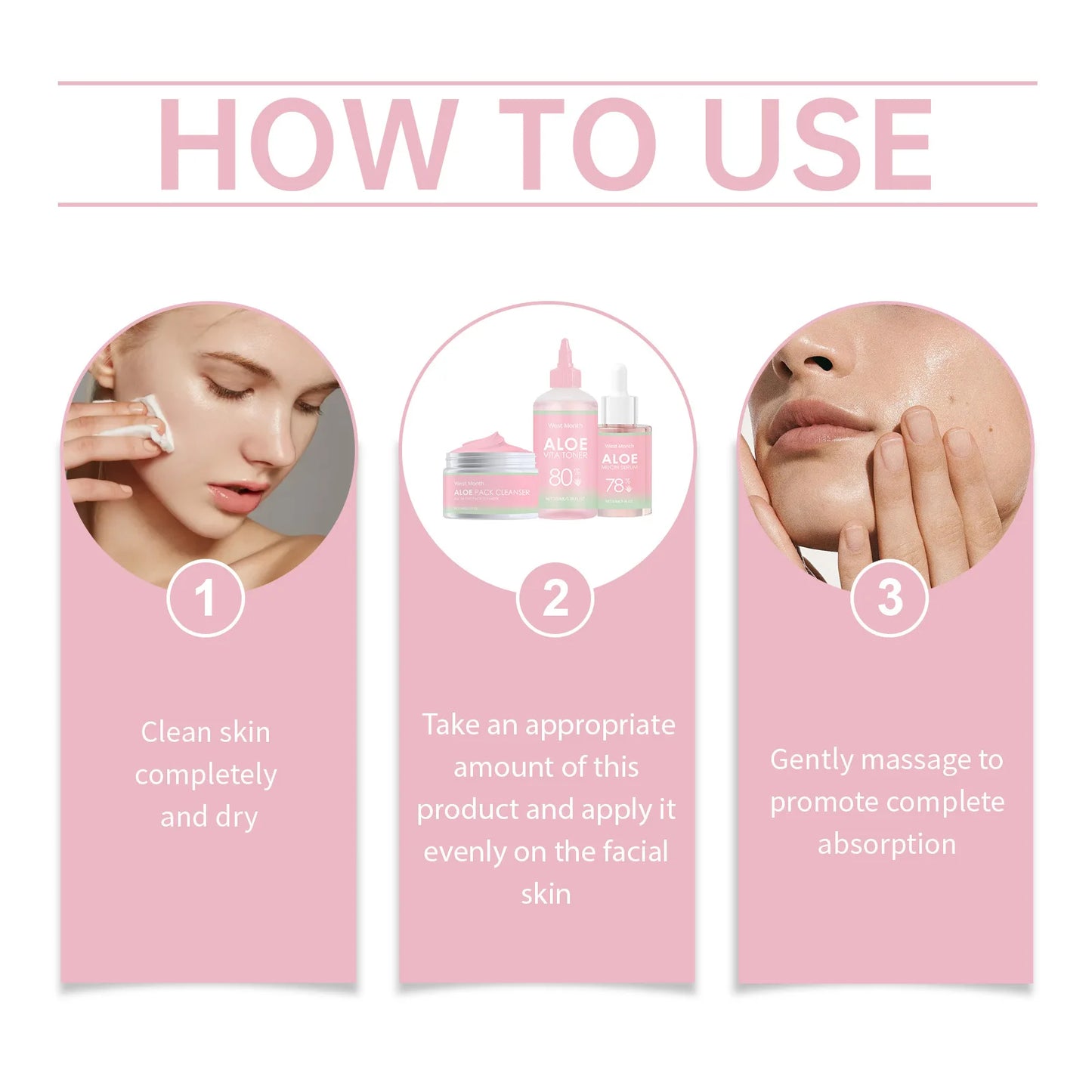 Soothing Facial Toner Serum Cleanser Relieve Redness Improve Dry Fade Dark Spots Remove Dirt Hydrating Brighting Aloe Repair Set