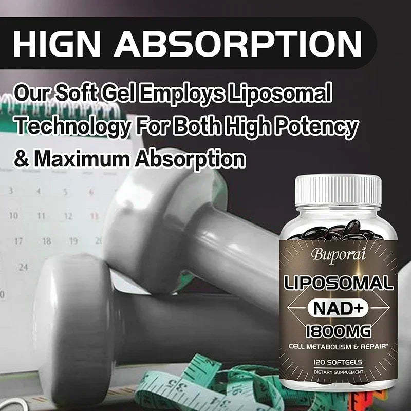 Liposomal NAD Supplement - Promotes Overall Health, Enhances Energy, Repairs Cells, Boosts Immunity, Efficient Absorption