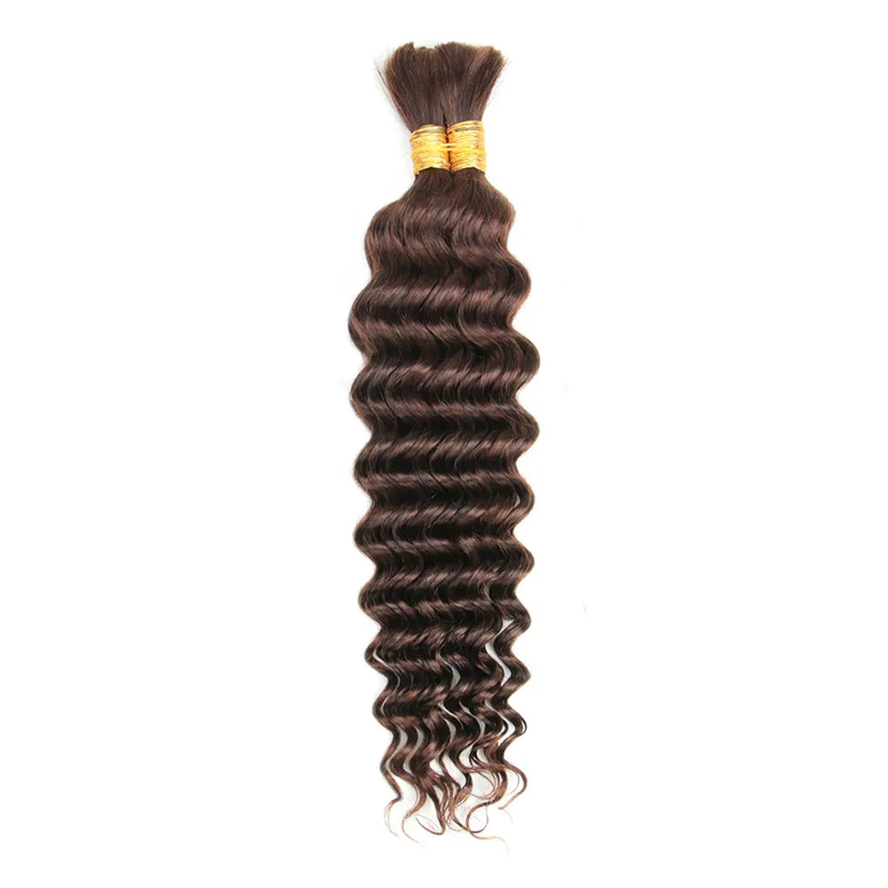 Deep Wave Bulk 100% Human Hair Braiding Blonde Ginger Curly Brazilian Hair for Human Hair Extensions for Micro Braiding No Weft