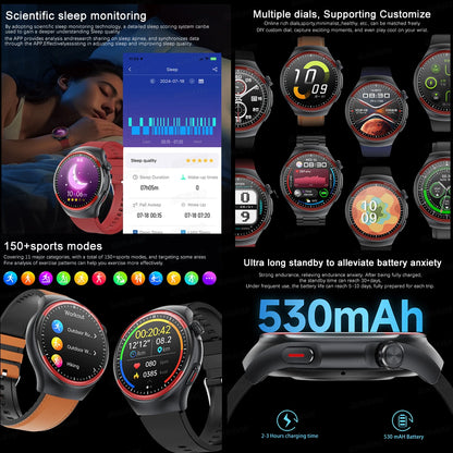 2025 New AI Health Analysis HRV+NFC SmartWatch Men Women Blood Pressure Heart rate Temperature BT Call Sports Fitness Smartwatch