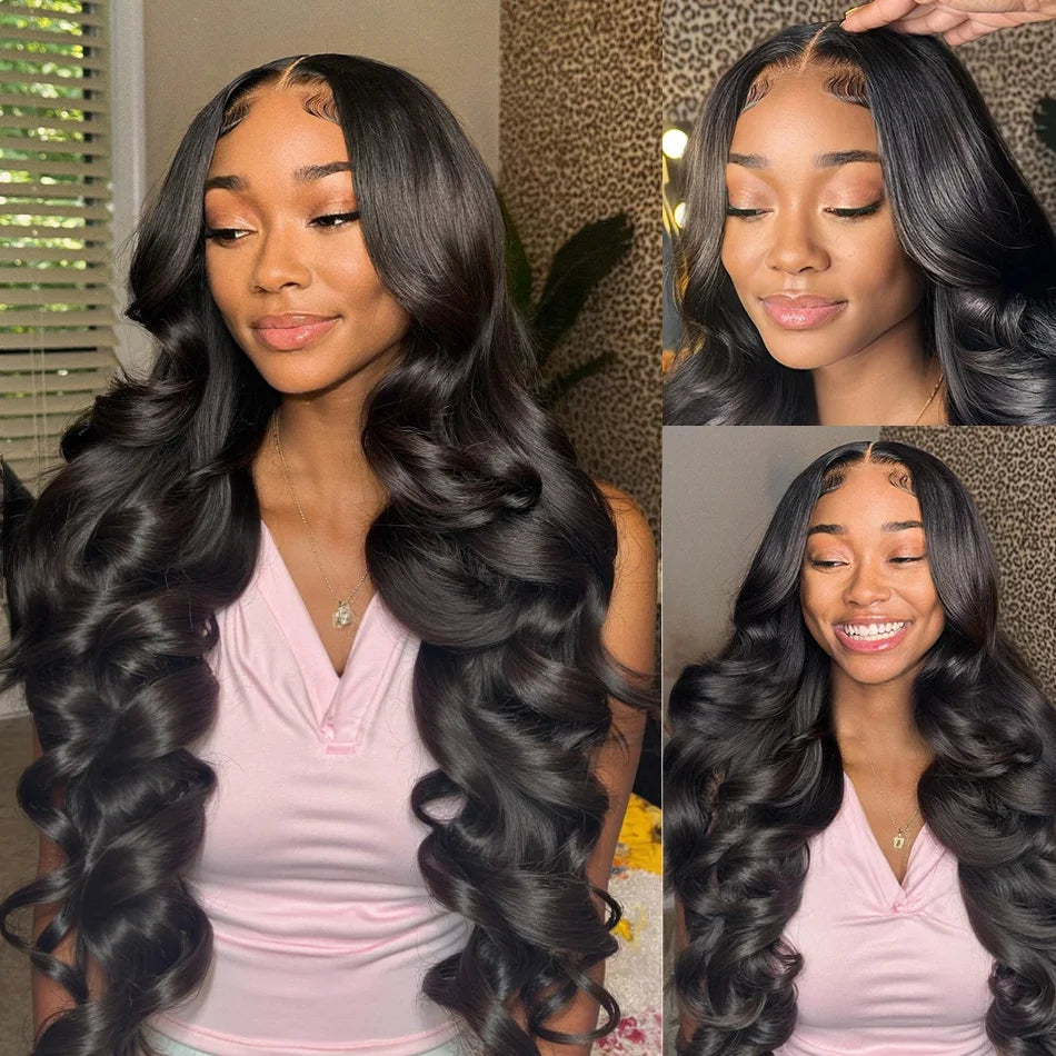 100% Human Hair Brazilian 30 40 Inch Body Wave 13x4 HD Transparent Lace Front Wig black 13x6 Lace Frontal Wigs Pre Plucked