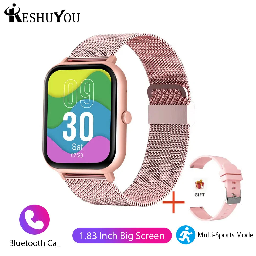 KESHUYOU 2025 New Smart Watch Men Women Full Touch Screen Heart Rate Tracker Bluetooth Talking Sports Smart Watch Holiday Gift