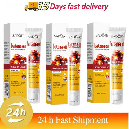 Batana Oils Fast Hair Growth Serum Anti-loss Hair Regrowth Essential Oil Roller Scalp Treatment Hair Care Products for Men Women