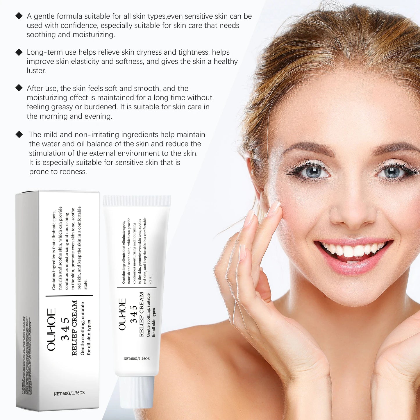345 Relief Cream Hydrating Nourish The Skin Soothing Care Face Lifting Tightening Brighten Skin Tone Beauty Moisturizing Cream