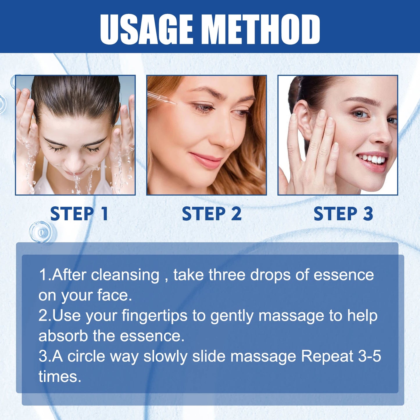 Hyaluronic Acid Essence Deep Hydration Preventing Skin Aging Increase Skin Elasticity Improve Dryness Facial Moisturizing Serum