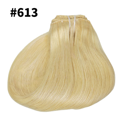 Straight Clip in Hair Extensions Human Hair Brazilian Remy Natural Full Head Seamless Human Hair Clip in Extensions For Women