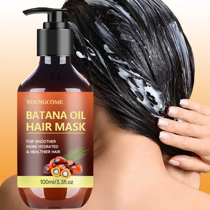 Batana Oil Hair Mask 10 Seconds Fast Repair Hair Desiccation Damage Hair Mask nhances Hair Thickness, Prevents Loss, Repairs