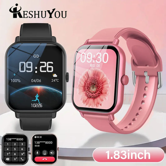 KESHUYOU 2025 New Smart Watch Men Women Full Touch Screen Heart Rate Tracker Bluetooth Talking Sports Smart Watch Holiday Gift