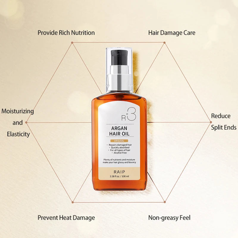 Raip Hair Care Essential Oil R3 Moroccan Argan Hair Oil Smooth and Fragrant 100ml