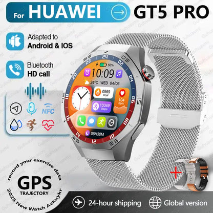 2025 For Huawei GT5 Pro Smartwatches Men HD AMOLED Screen GPS trajectory Health Monitor BT Call 1.52" Fitness Smartwatches IP68