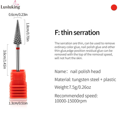 Tip Tungsten Carbid Nail Drill Bits Electric Manicure Drill Accessory Milling Cutters for Nail Gel Polish Remover Nail Tools