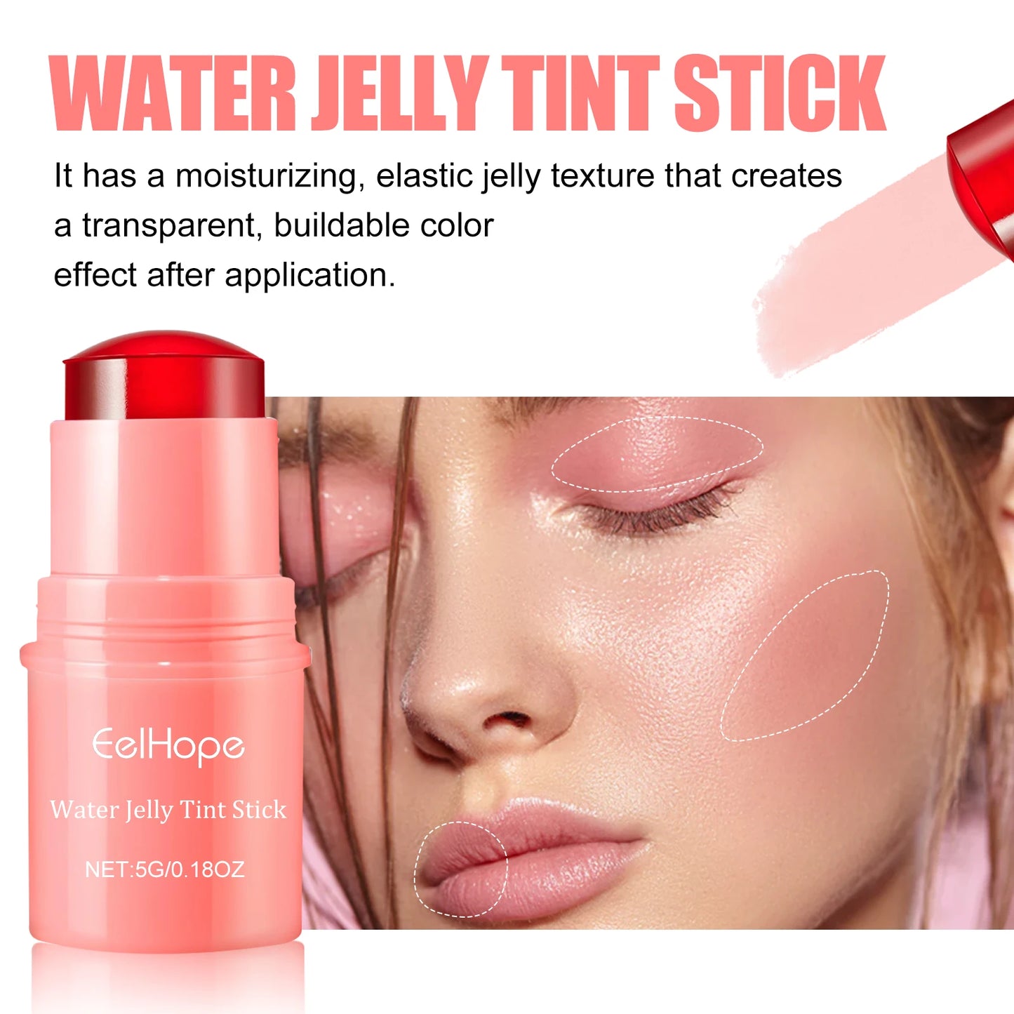 Milk Jelly Powder Blusher Moisturized Blusher Stick Long Lasting Brighten Matte Facial Contour Rouge Makeup Lip Tint