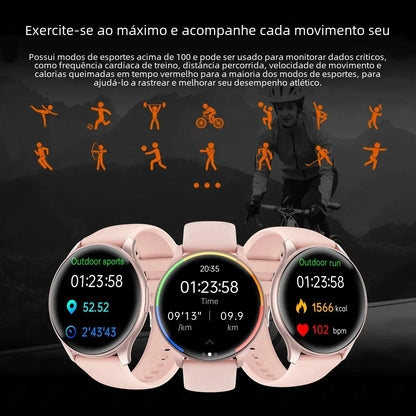 2025New Smartwatch Women 466*466 AMOLED 1.43" HD Screen Blood Pressure Monitor Bluetooth Call IP68 Waterproof Sports Smart Watch