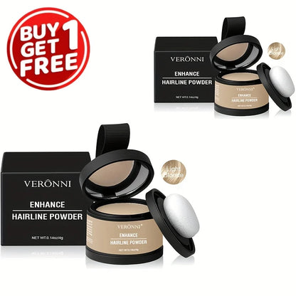 2pcs Fluffy Hairline Powder Touch-Up Concealer Temporary Hair Fibers Hair Root Cover Up Gray Coverage Hairline Shadow Powder kit