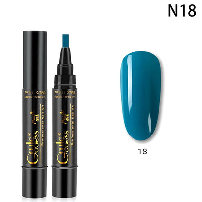 1 Pcs Pure Color Gel Nail Polish Pen For Nails Art Gel Semi Permanent Base Top Coat UV Gel Varnish Hybrid Neon Nail Polish
