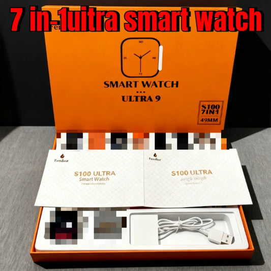 7 Watch Straps New S100 Ultra Smartwatch 2.2 HD Amoled Circular Screen ECG Monitoring Reloj inteligente with Protective Case
