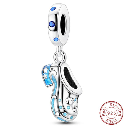 925 Sterling Silver Blue Purple Butterfly Perfume Bottle Starry Sky Hot Air Balloon Charms Beads Fit DIY S925 Bracelets Jewelry