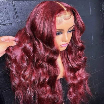 Burgundy 99j Body Wave Lace Front Wig Red HD Lace Frontal Wigs For Women 100% Brazilian Glueless Wigs Human Hair On Promotion