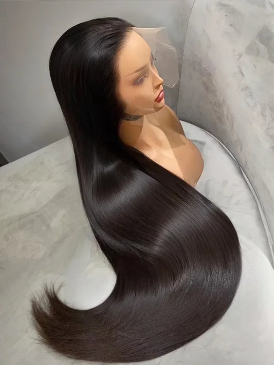 Bone Straight HD Transparent 13x6  Lace Front Human Hair Wig Brazilian 30 40 Inch Pre Plucked 13x4 Lace Frontal Wigs For Women