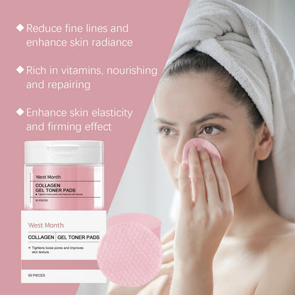 WEST MONTH Collagen Pad Face Brightening Deep Moisturizing Gentle Skin Care Improving Skin Elasticity Firming Cleansing Gasket