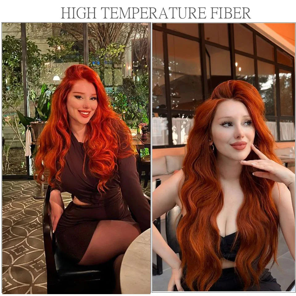 30Inches Orange Brown Brazilian Body Wave Bundles 200g HighLight Blond 613# White 60# Colored High Temperature Synthetic Hair