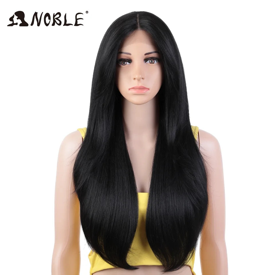 Noble Synthetic Lace Front Wig 26" Straight Ombre lace Cosplay Wig  Lace Part Wig Blonde Wigs For Women Wig synthetic Lace Wig