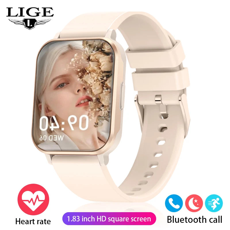 LIGE Smart Watch Men  Monitoring Sports Fitness Waterproof  Watch Man Woman Body Temperature Monitor SmartWatch 2024 New+Box