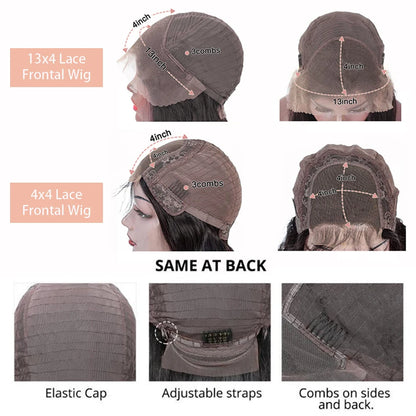 13x4 Bone Straight Bob Wig Lace Front Human Hair Wigs 4x4 Short Bob Wig Lace Frontal Wig 100% Human Hair 200% Density 12 14 Inch