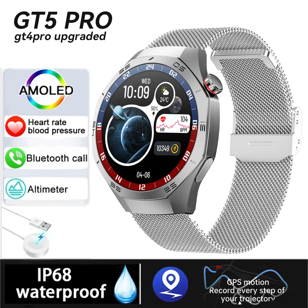 Original New S5 Smartwatch Men 360*360 HD AMOLED Screen GPS Motion Track Heart Rate Bluetooth Call IP68 Waterproof Smartwatch
