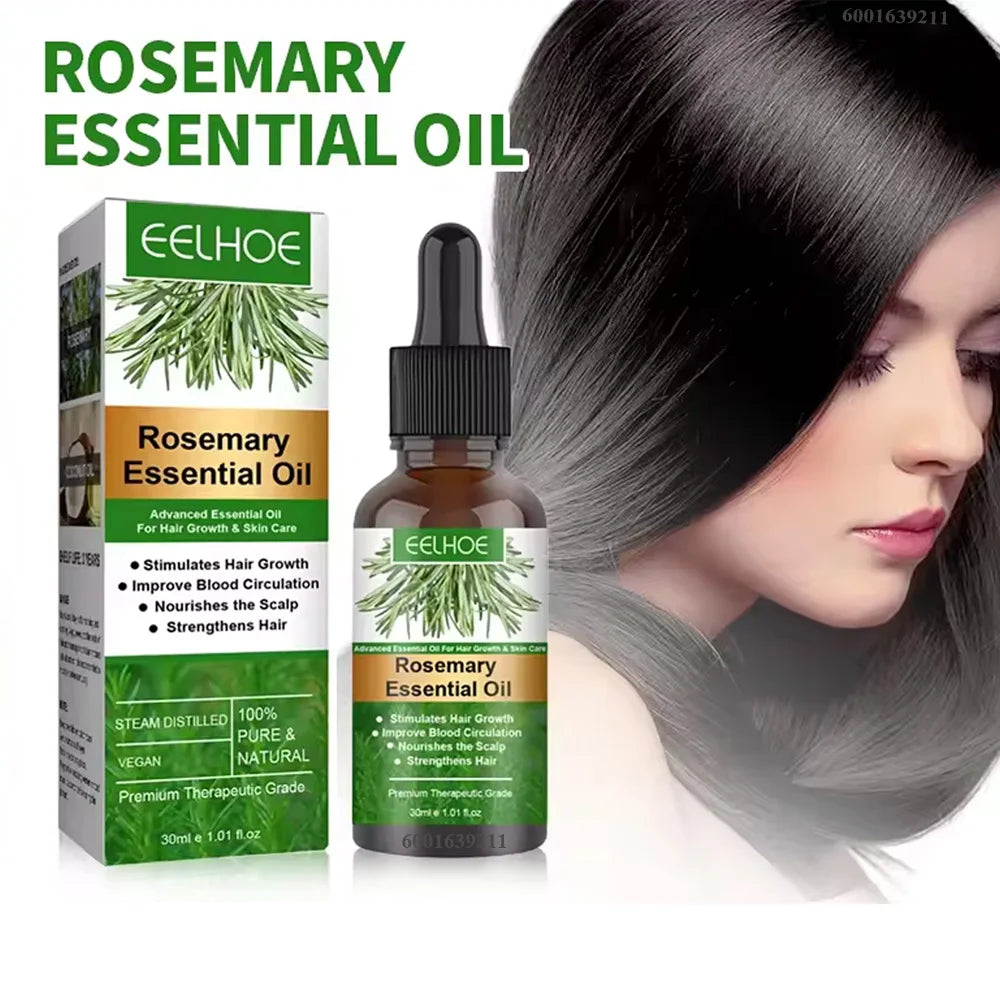 EELHOE Rosemary Essential Oil Nourishes Repairs Improves Frizz Prevents Hair Loss Eliminates Itching Thinning Damaged Hair Care