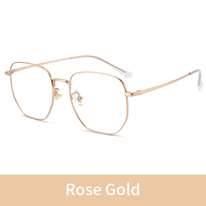 Xbora Trendy Luxury Retro Women's Prescription Eyewear Frame Pure Titanium Casual Polygonal Men's Optical Glasses 122204