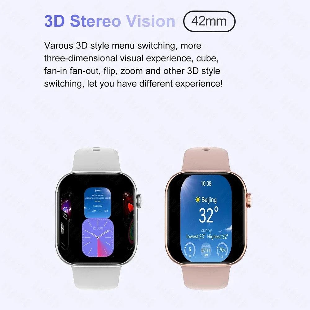 New DT Watch X Mini Smartwatch 3D Menu Video AI Voice NFC 4GB Lang Memory Compass 1.85 Inch AMOLED Super Fast Charge Smartwatch