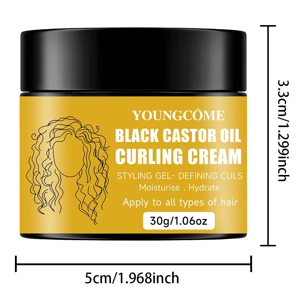 Black Castor Oil Hair Conditioner,Ultra-Moisturizing & Curl-Defining Treatment for Dry, Curly Hair | Detangles, Repairs Damage