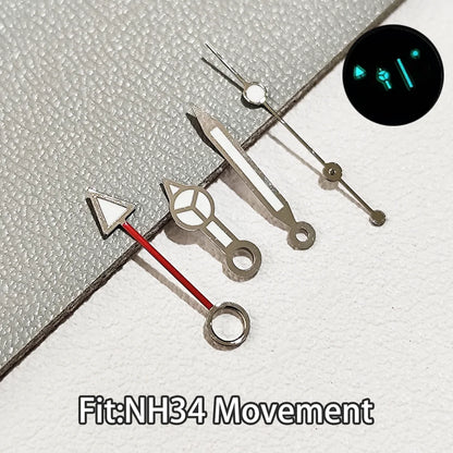 For NH34 GMT Hands Watch Hand Parts Blue&green BGW9 Luminous Suitable For NH35 Automatic Movement Watches Pointer Accessories