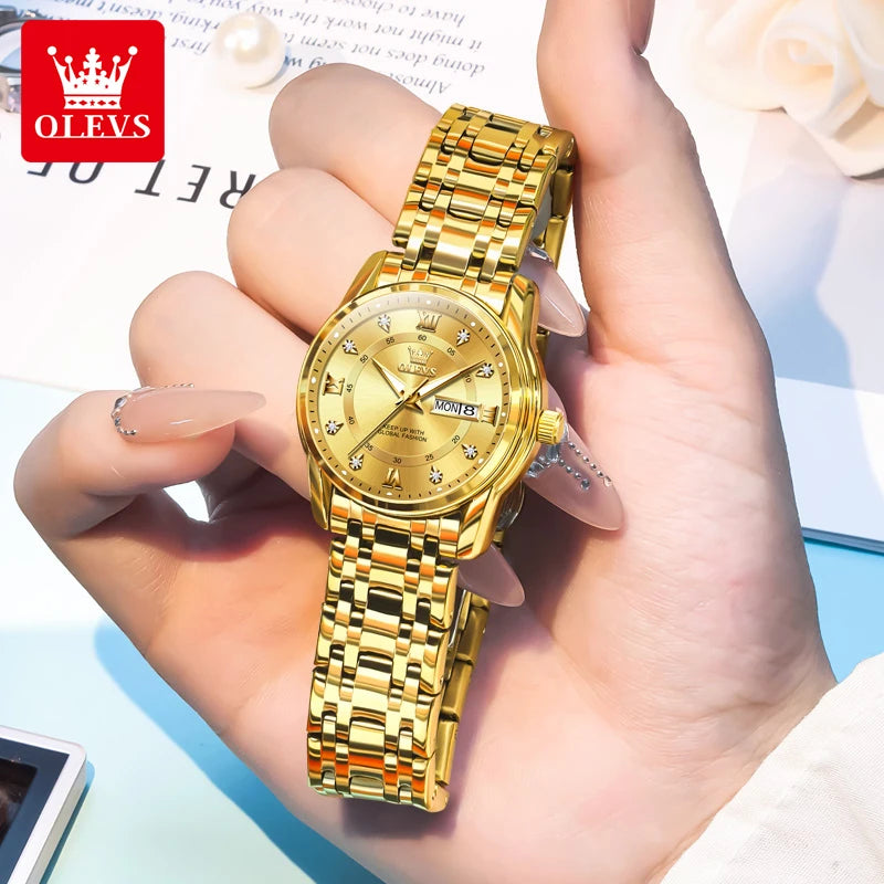 OLEVS 5513X Perfume Womens Watch Original Quartz Watch Waterproof Luminous Day Date Ladies Watches Fragrant Watch Gift New Reloj