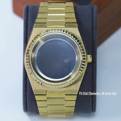 For NH35 Movement  PRX Super Player Sapphire Glass Stainless Steel Watch Case Band Fit for 28.5mm DIal Waterproof Modification