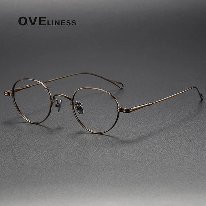 Pure Titanium Glasses Frame men Women Vintage Round Brand Design Eyeglasses Frame male New Titan Eyewear High Quality spectacles