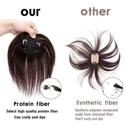 Thick Human Hair Topper Invisible Breathable Straight Hair Topper Clip-in Hair Topper for Hair Loss