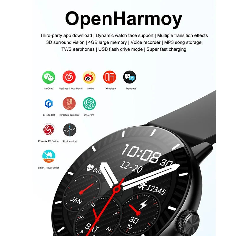 New 3D Surround Vision Smart Watch Built-in App 4GB large Memory Built-in photo album TWS Headphone IP68 Waterproof Smart Watch