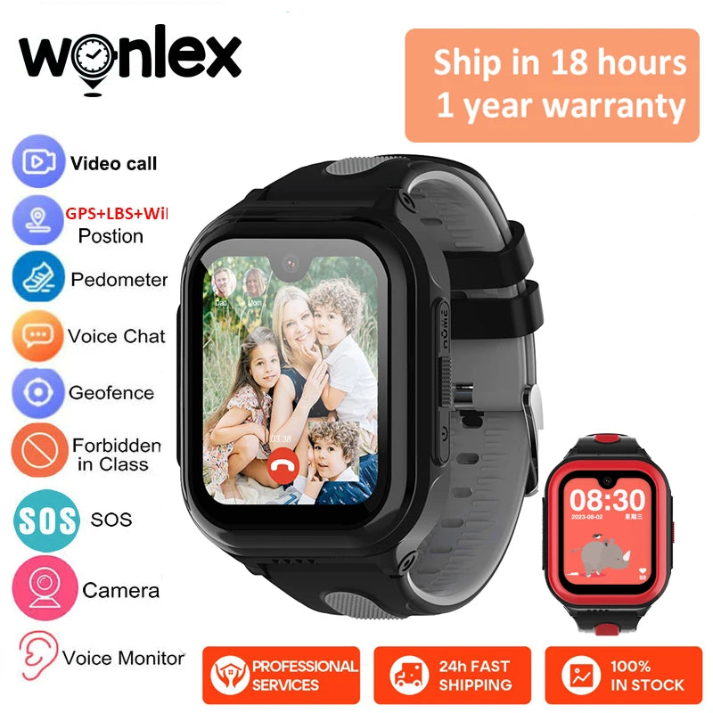Wonlex 4G Children Smart Watch GPS WiFi Camera Monitor Tracker Phone Watch KT31-X2 Video Call SOS IP67 Waterproof Kid Smartwatch