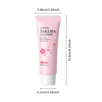 Japan Sakura Cleanser 100g Deep to Remove Dirt Oil and Make-up, with Prunus Lannesiana Flower Extract Moisturizing Heal Dry Skin