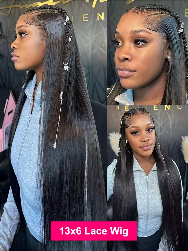 230 Density 30 40 Inch Bone Straight 13x6 HD Lace Frontal Wigs Preplucked 13x4  Lace Front Human Hair Wig Glueless 5x5 Closure