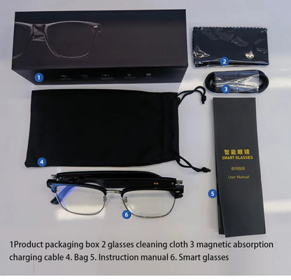 New 3 in 1 Smartglasses & Translator & Headset with Microphone Voice Assistant Bluetooth Call Fashion Smart Bluetooth Glasses