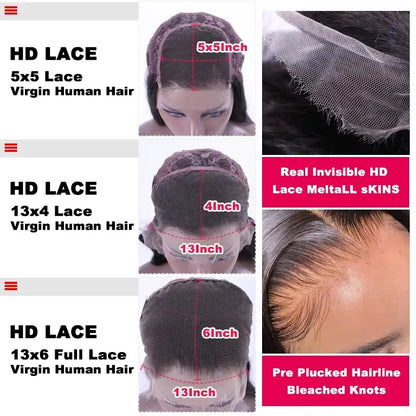 200% Density 8 42 Inch Natural Deep Wave Frontal Wig 13x4 13x6 HD Lace Front Human Hair Wigs Brazilian 5x5 Wear Go Glueless Wig