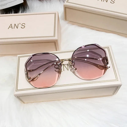 Square Sunglasses Woman Fashion Rimless Gradient Sun Glasses Brand Designer Sunglasses for Women Очки Солнечные Женские Очки