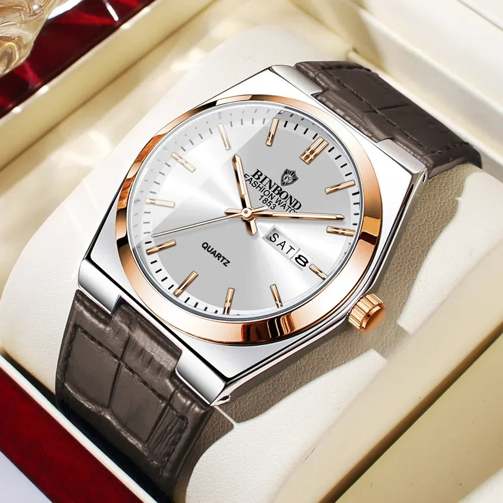 New Gifts Casual Business Top Blue Clock Men Luxury Watch Automatic Watches Mens Fashion Quartz Wristwatches Relogio Masculino