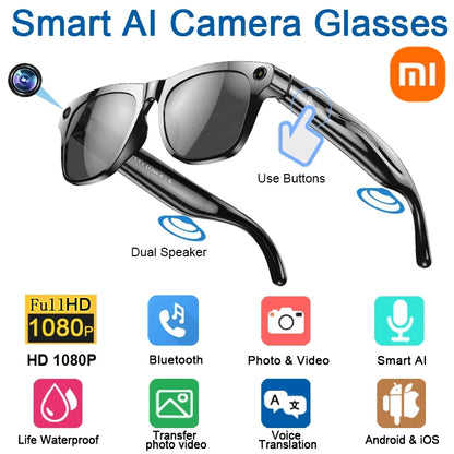 Xiaomi 4K HD AI Smart Glasses Chat GPT 100MP Camera Bluetooth Call 260Mah Battery Voice Assistant  Control Smart Glasses 2025
